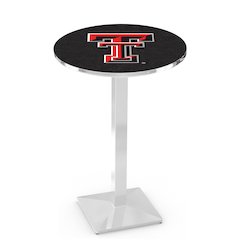 L217 Texas Tech University 36" Tall - 36" Top Pub Table with Chrome Finish