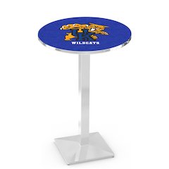 L217 University of Kentucky (Cat)  36' Tall - 36' Top Pub Table w/ Chrome Finish