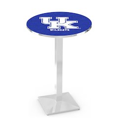 L217 University of Kentucky (UK)  36" Tall - 36" Top Pub Table with Chrome Finish