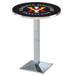 L217 Virginia Military Institute 36" Tall - 36" Top Pub Table with Chrome Finish
