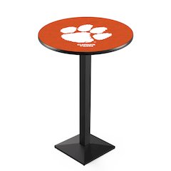 L217 Clemson 36' Tall - 36' Top Pub Table w/ Black Wrinkle Finish