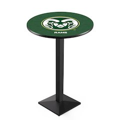 L217 Colorado State University 36" Tall - 36" Top Pub Table with Black Wrinkle Finish