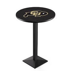 L217 University of Colorado 36' Tall - 36' Top Pub Table w/ Black Wrinkle Finish