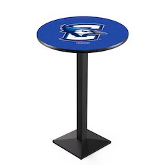 L217 Creighton University 36' Tall - 36' Top Pub Table w/ Black Wrinkle Finish