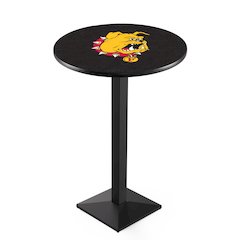 L217 Ferris State University 36' Tall - 36' Top Pub Table w/ Black Wrinkle Finish