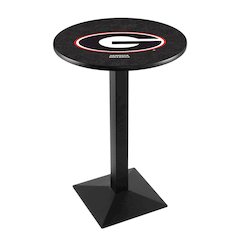 L217 University of Georgia (G)  36' Tall - 36' Top Pub Table w/ Black Wrinkle Finish