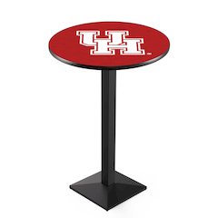 L217 University of Houston 36' Tall - 36' Top Pub Table w/ Black Wrinkle Finish