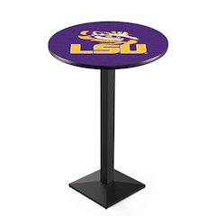 L217 Louisiana State University 36' Tall - 36' Top Pub Table w/ Black Wrinkle Finish