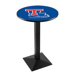 L217 Louisiana Tech University 36" Tall - 36" Top Pub Table with Black Wrinkle Finish