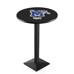 L217 University of Memphis 36" Tall - 36" Top Pub Table with Black Wrinkle Finish