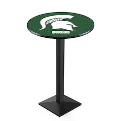 L217 Michigan State University 36' Tall - 36' Top Pub Table w/ Black Wrinkle Finish