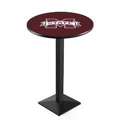 L217 Mississippi State University 36' Tall - 36' Top Pub Table w/ Black Wrinkle Finish