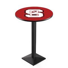 L217 North Carolina State University 36" Tall - 36" Top Pub Table with Black Wrinkle Finish