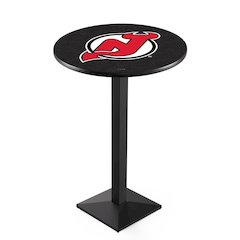L217 New Jersey Devils 36" Tall - 36" Top Pub Table with Black Wrinkle Finish (9361)