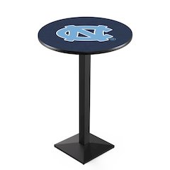 L217 University of North Carolina 36" Tall - 36" Top Pub Table with Black Wrinkle Finish
