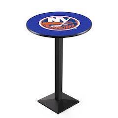 L217 New York Islanders 36" Tall - 36" Top Pub Table with Black Wrinkle Finish (9446)