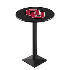 L217 Oklahoma University 36' Tall - 36' Top Pub Table w/ Black Wrinkle Finish