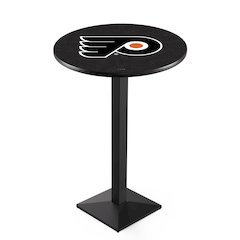 L217 Philadelphia Flyers (Orange Background) 36' Tall - 36' Top Pub Table w/ Black Wrinkle Finish (9538)