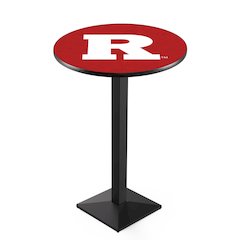 L217 Rutgers 36' Tall - 36' Top Pub Table w/ Black Wrinkle Finish