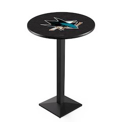L217 San Jose Sharks 36" Tall - 36" Top Pub Table with Black Wrinkle Finish (9606)