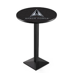 United States Space Force 36" Tall - 36" Top Pub Table with Black Wrinkle Finish