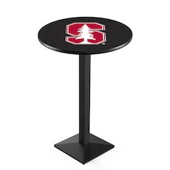 L217 Stanford University 36" Tall - 36" Top Pub Table with Black Wrinkle Finish
