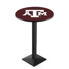 L217 Texas A&M 36' Tall - 36' Top Pub Table w/ Black Wrinkle Finish
