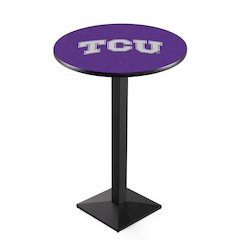 L217 Texas Christian University 36" Tall - 36" Top Pub Table with Black Wrinkle Finish