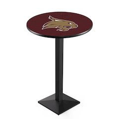 L217 Texas State University 36' Tall - 36' Top Pub Table w/ Black Wrinkle Finish