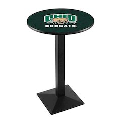 L217 Ohio University 36' Tall - 36' Top Pub Table w/ Black Wrinkle Finish