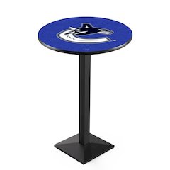 L217 Vancouver Canucks 36" Tall - 36" Top Pub Table with Black Wrinkle Finish (9873)