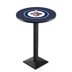 L217 Winnipeg Jets 36' Tall - 36' Top Pub Table w/ Black Wrinkle Finish (7299)