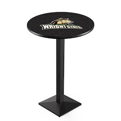 L217 Wright State University 36" Tall - 36" Top Pub Table with Black Wrinkle Finish