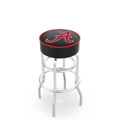 30" L7C1 - 4" Alabama Cushion Seat with Double-Ring Chrome Base Swivel Bar Stool by Holland Bar Stool Company