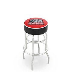 30" L7C1 - 4" Alabama Cushion Seat with Double-Ring Chrome Base Swivel Bar Stool by Holland Bar Stool Company