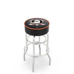 30" L7C1 - 4" Anaheim Ducks Cushion Seat with Double-Ring Chrome Base Swivel Bar Stool by Holland Bar Stool Company