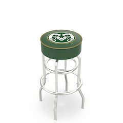30" L7C1 - 4" Colorado State Cushion Seat with Double-Ring Chrome Base Swivel Bar Stool by Holland Bar Stool Company