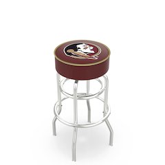 30" L7C1 - 4" Florida State (Head) Cushion Seat with Double-Ring Chrome Base Swivel Bar Stool by Holland Bar Stool Company