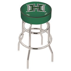 30" L7C1 - 4" Hawaii Cushion Seat with Double-Ring Chrome Base Swivel Bar Stool by Holland Bar Stool Company