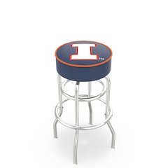 30" L7C1 - 4" Illinois Cushion Seat with Double-Ring Chrome Base Swivel Bar Stool by Holland Bar Stool Company