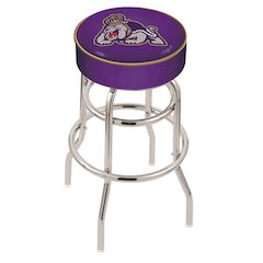 30" L7C1 - 4" James Madison Cushion Seat with Double-Ring Chrome Base Swivel Bar Stool by Holland Bar Stool Company