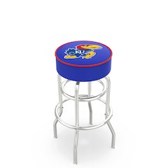 30" L7C1 - 4" Kansas Cushion Seat with Double-Ring Chrome Base Swivel Bar Stool by Holland Bar Stool Company