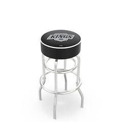 30" L7C1 - 4" Los Angeles Kings Cushion Seat with Double-Ring Chrome Base Swivel Bar Stool by Holland Bar Stool Company
