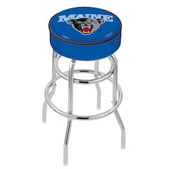 30" L7C1 - 4" Maine Cushion Seat with Double-Ring Chrome Base Swivel Bar Stool by Holland Bar Stool Company