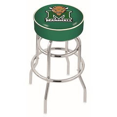 30" L7C1 - 4" Marshall Cushion Seat with Double-Ring Chrome Base Swivel Bar Stool by Holland Bar Stool Company