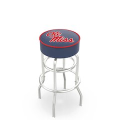30" L7C1 - 4" Ole' Miss Cushion Seat with Double-Ring Chrome Base Swivel Bar Stool by Holland Bar Stool Company