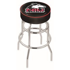 30" L7C1 - 4" Northern Illinois Cushion Seat with Double-Ring Chrome Base Swivel Bar Stool by Holland Bar Stool Company