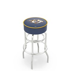 30" L7C1 - 4" Nashville Predators Cushion Seat with Double-Ring Chrome Base Swivel Bar Stool by Holland Bar Stool Company