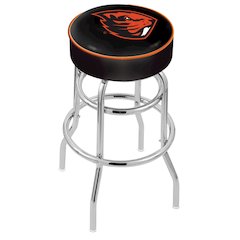 30" L7C1 - 4" Oregon State Cushion Seat with Double-Ring Chrome Base Swivel Bar Stool by Holland Bar Stool Company
