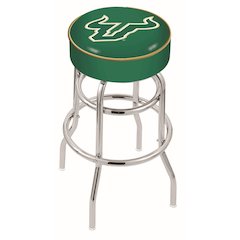 30" L7C1 - 4" South Florida Cushion Seat with Double-Ring Chrome Base Swivel Bar Stool by Holland Bar Stool Company